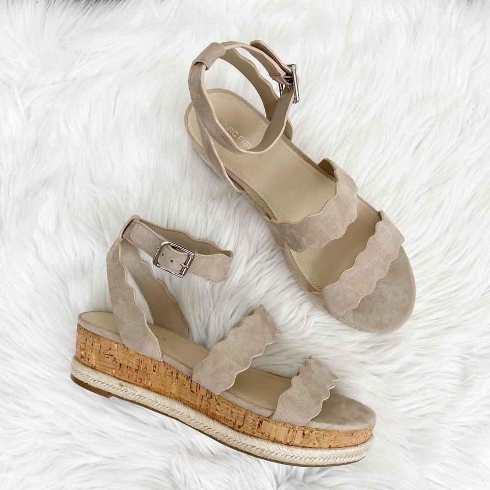 Marc Fisher Fayme Tan Taupe Platform Espadrilles